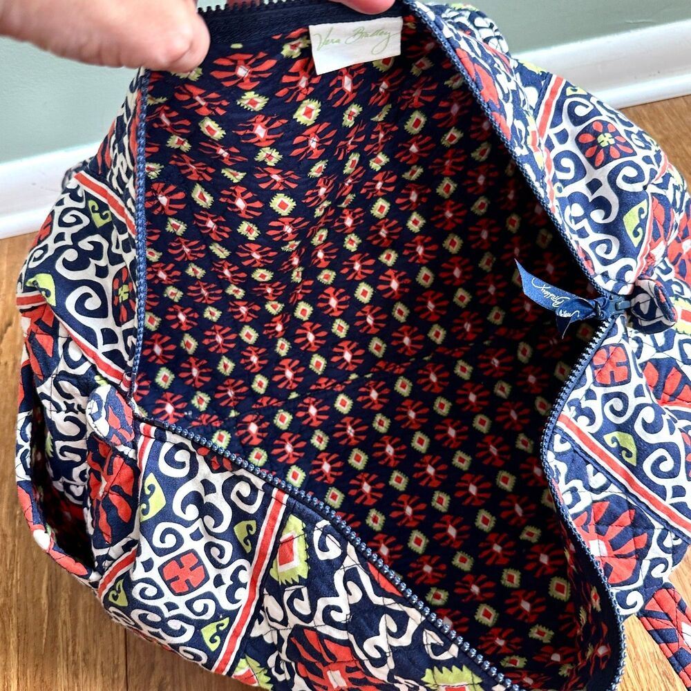 Vera Bradley Duffle Bag Sun Valley Medium 18" Retired Travel Quilted Geometric - Picture 8 of 12